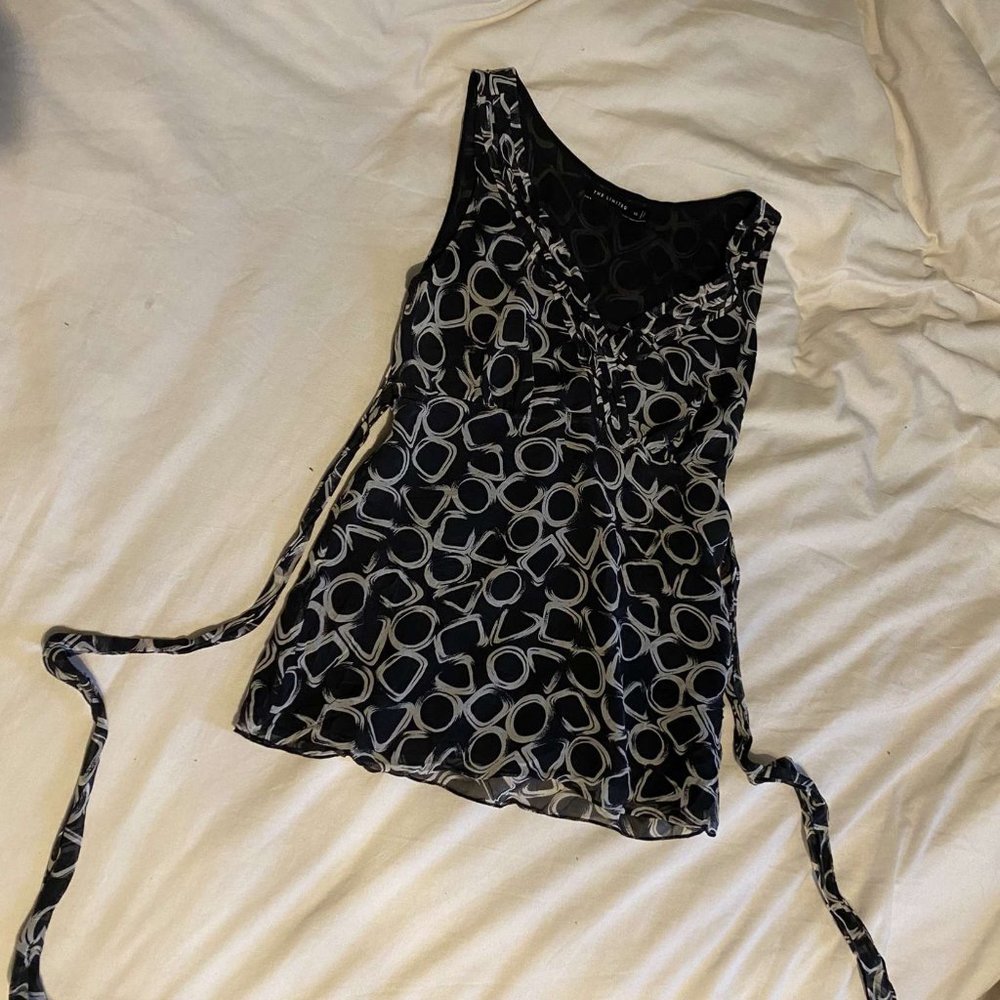 the limited navy and white blouse